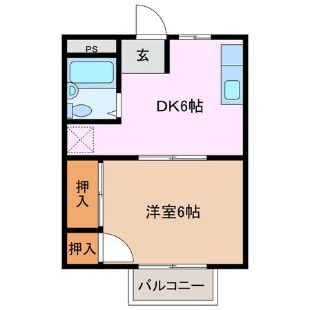 阿倉川駅 徒歩19分 2階の物件間取画像